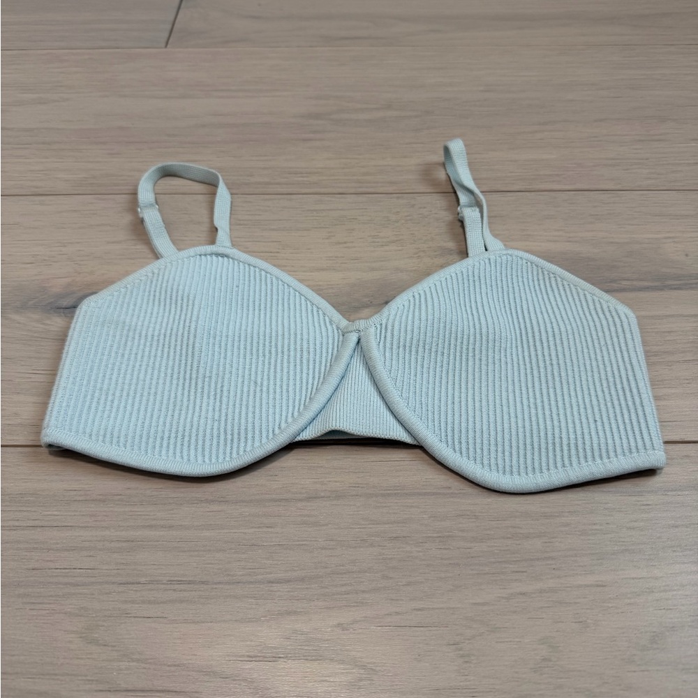 [Aritzia] Babaton Pastel Blue Ribbed Bralette